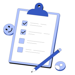 customer survey form on a clipboard with pencil copiar